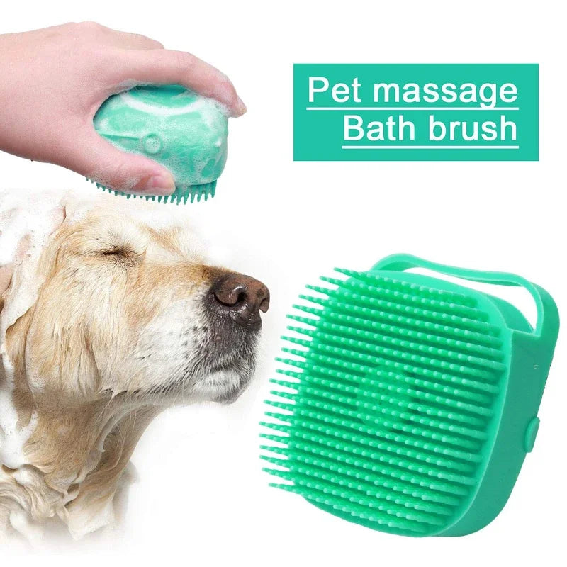 Soft Silicone Doggy Grooming Massager Soap Dispensing Brush